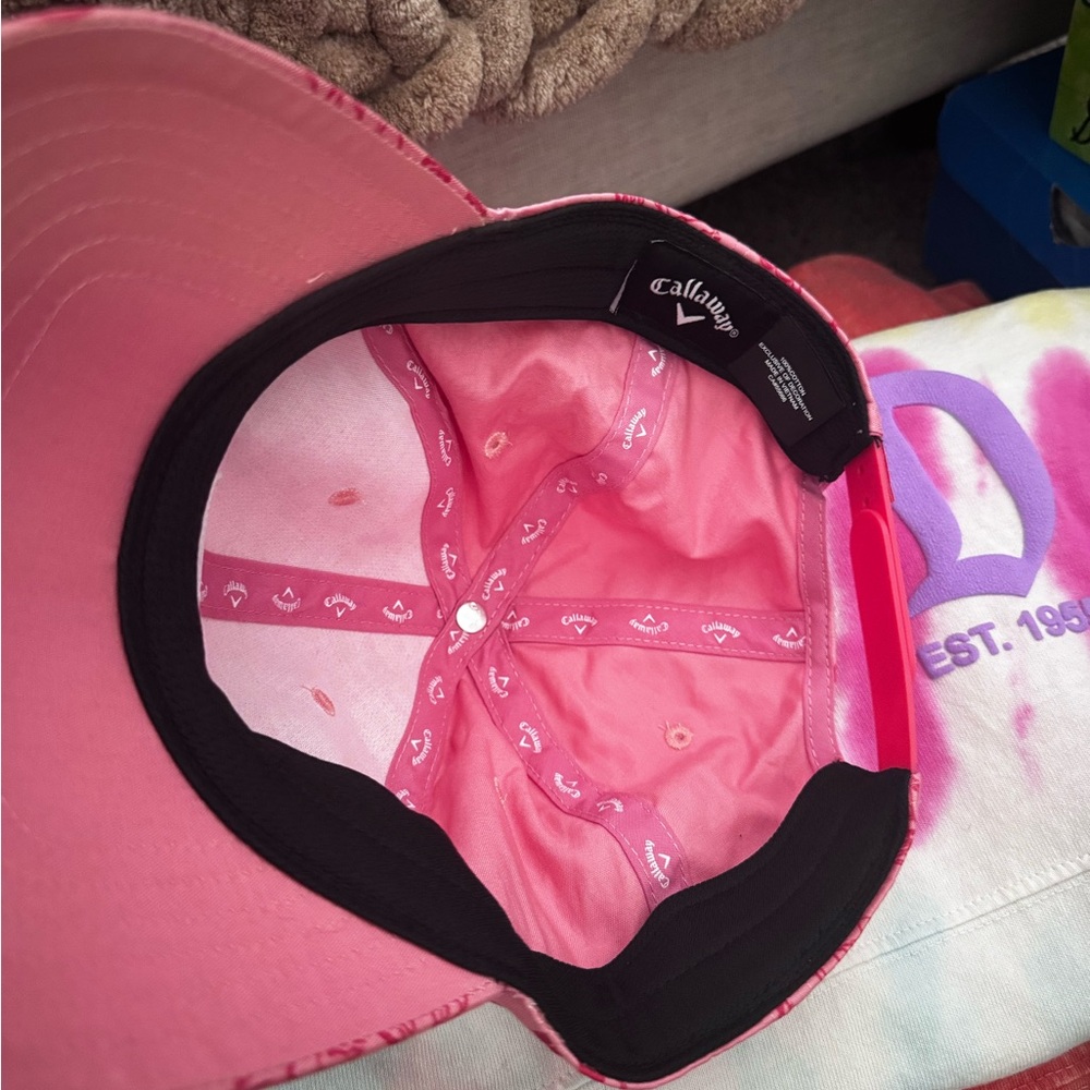 Callaway Pink Lobster Print Baseball Cap - Picture 3 of 5